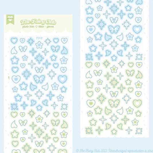 {thefairyclub} green/blue pixie bits