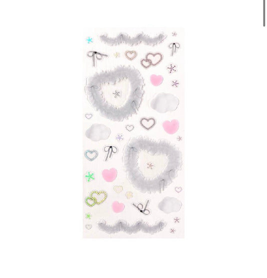 {coral tree} gray shirring heart