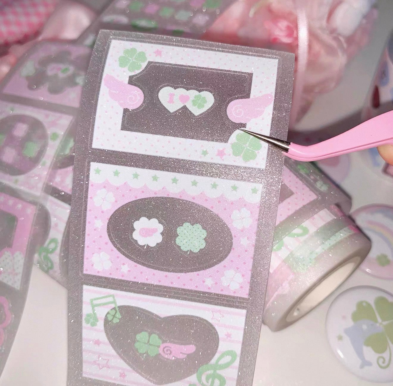 {pakupaku} lucky 4 leaf clover kiss cut tape