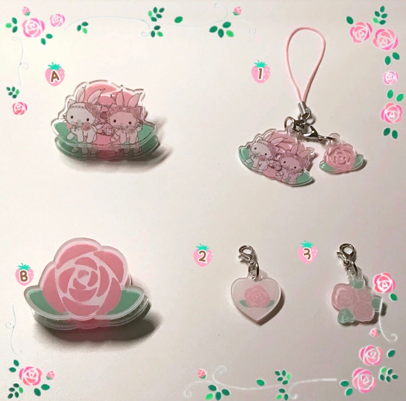 {homemade chestnut} rose charmmy kitty acrylic clip + strap