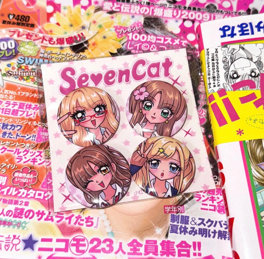 {sanwenmao} gals mini pin button set