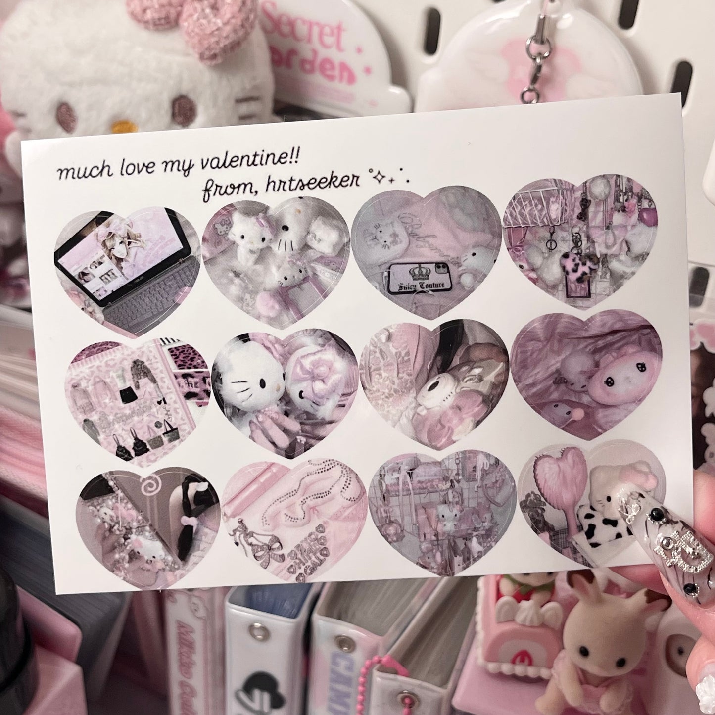 {HRTSTICKER} gal bling kitty hearts