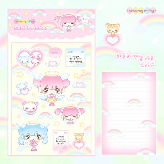 {creamy milky} lovely angel town sticker