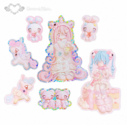 {caramel rain} hologram sticker set