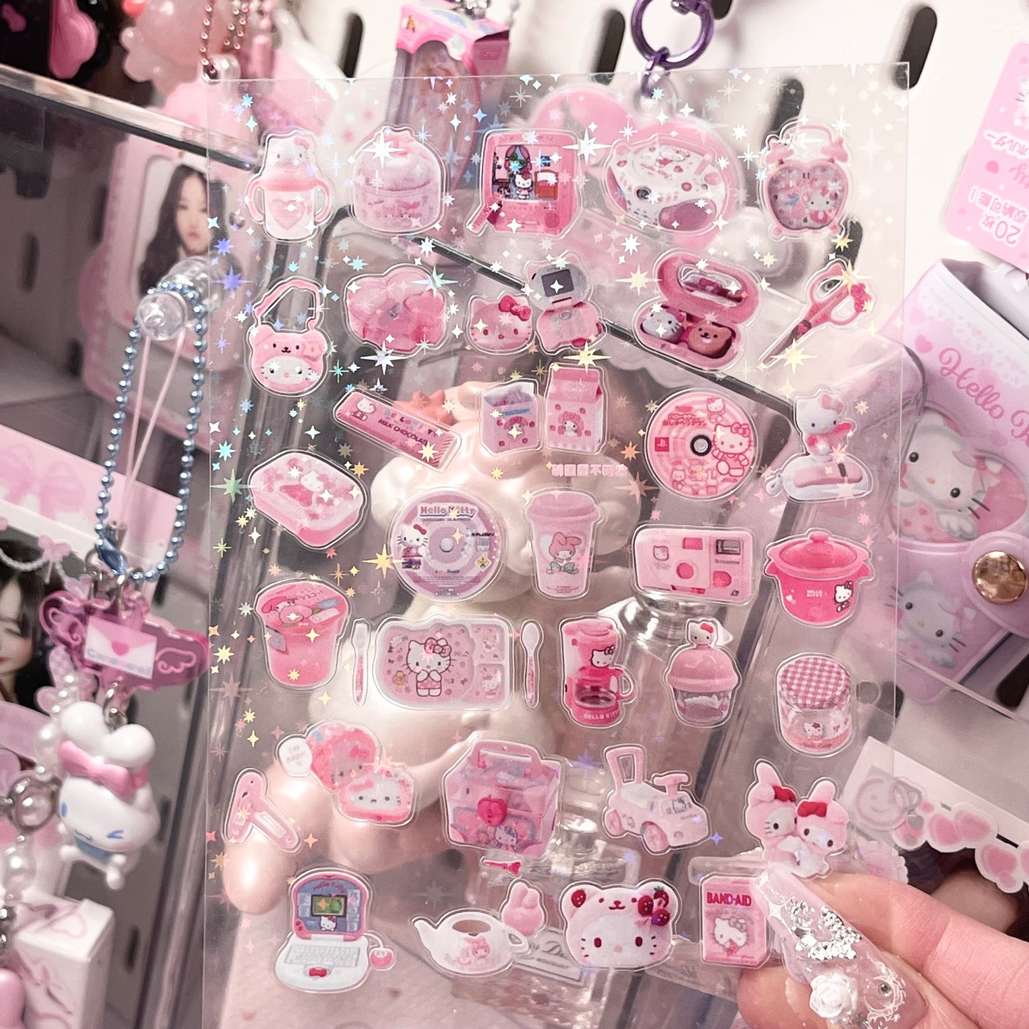 {c-艺术家} pink hello kitty and my melody toys