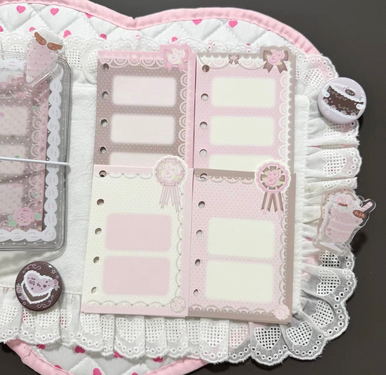 {pakupaku} m5 pink and brown rosettes refill set