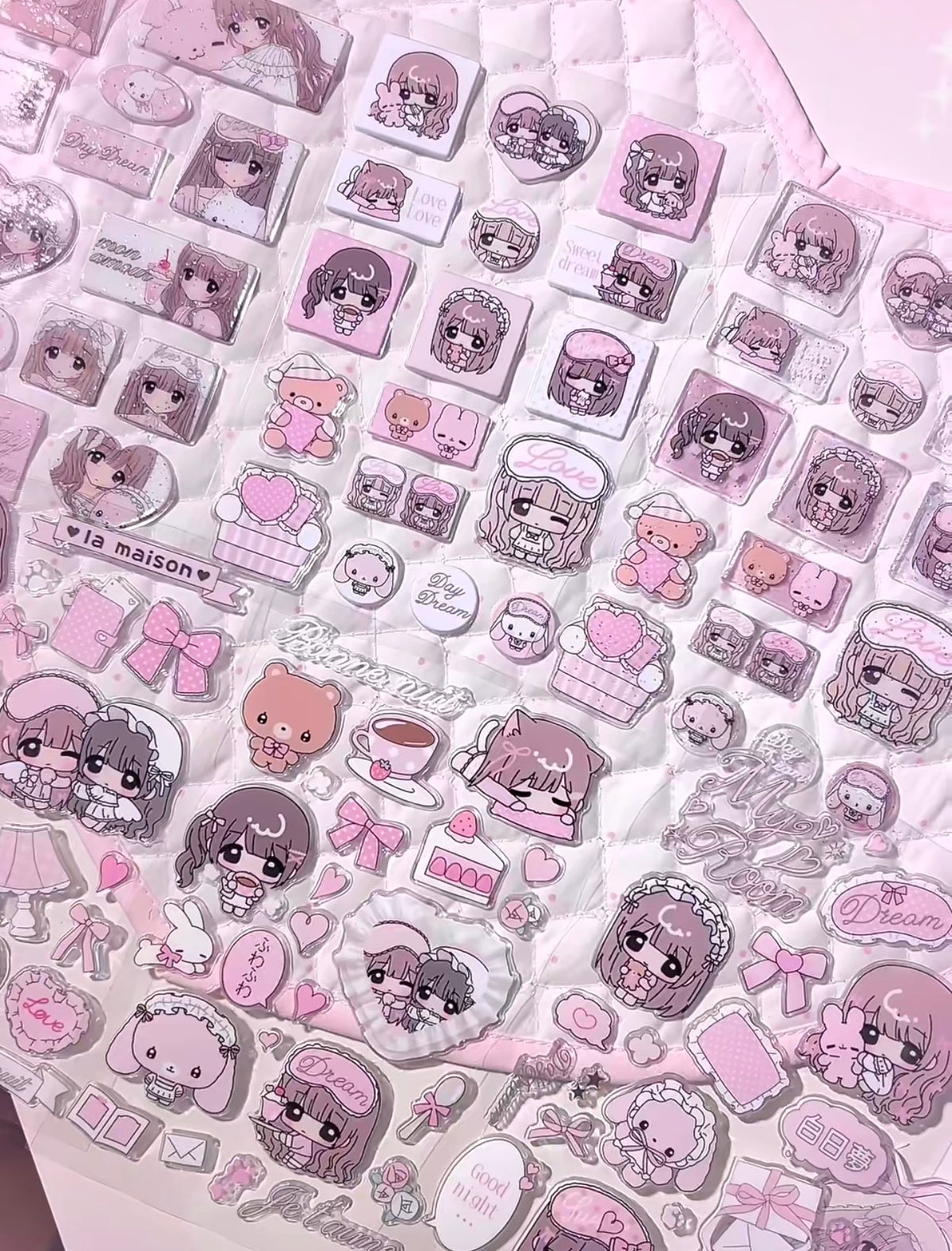 {strawberries & cig} glitter epoxy tiny daydream sticker collection