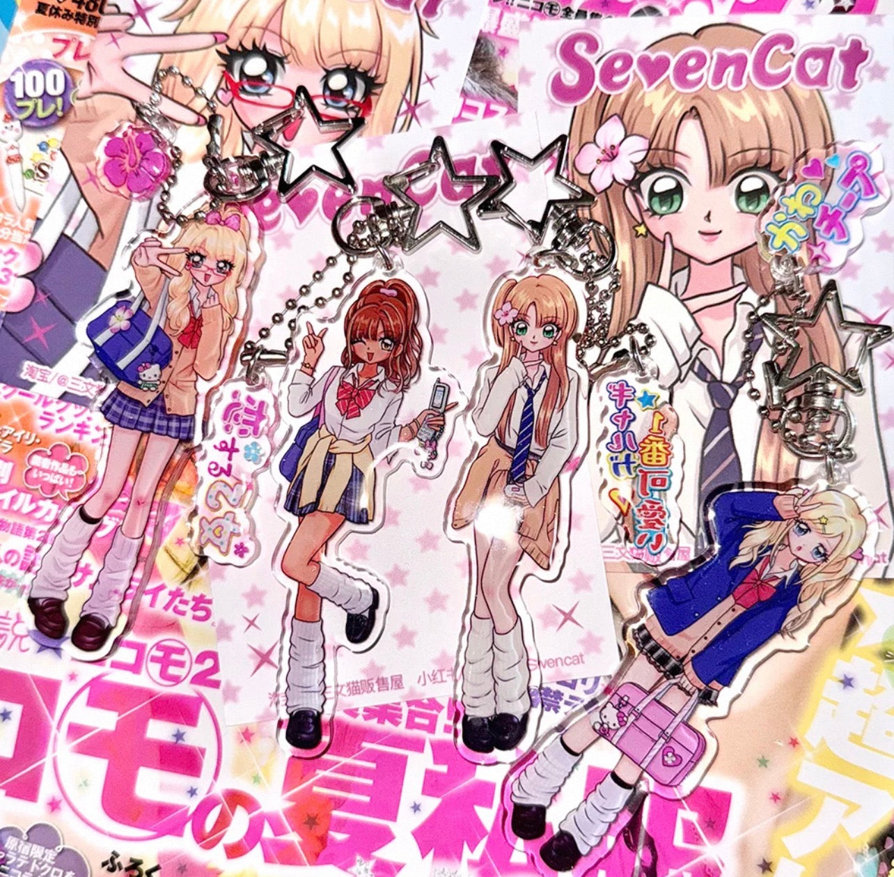 {sanwenmao} gyaru gals acrylic keychain