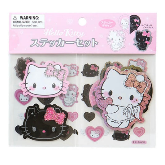 {JAPAN} hello kitty angel & little devil holographic sticker set