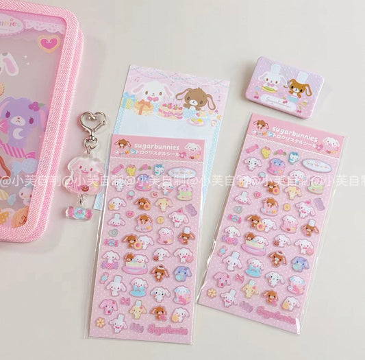 {byfufu} sugarbunnies pink teacup epoxy sticker