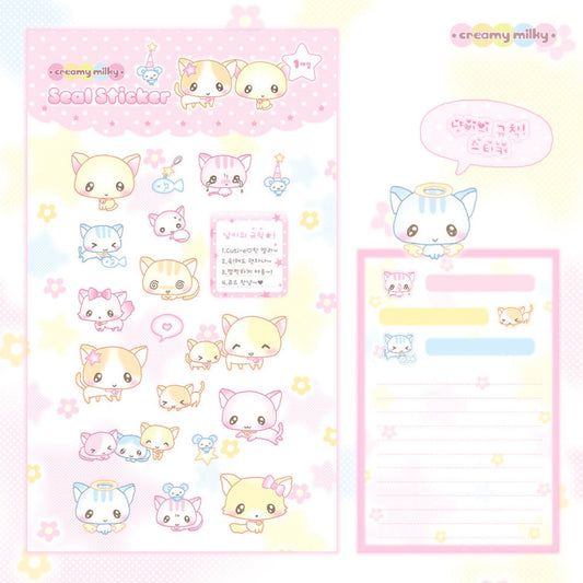 {creamy milky} cats rule sticker