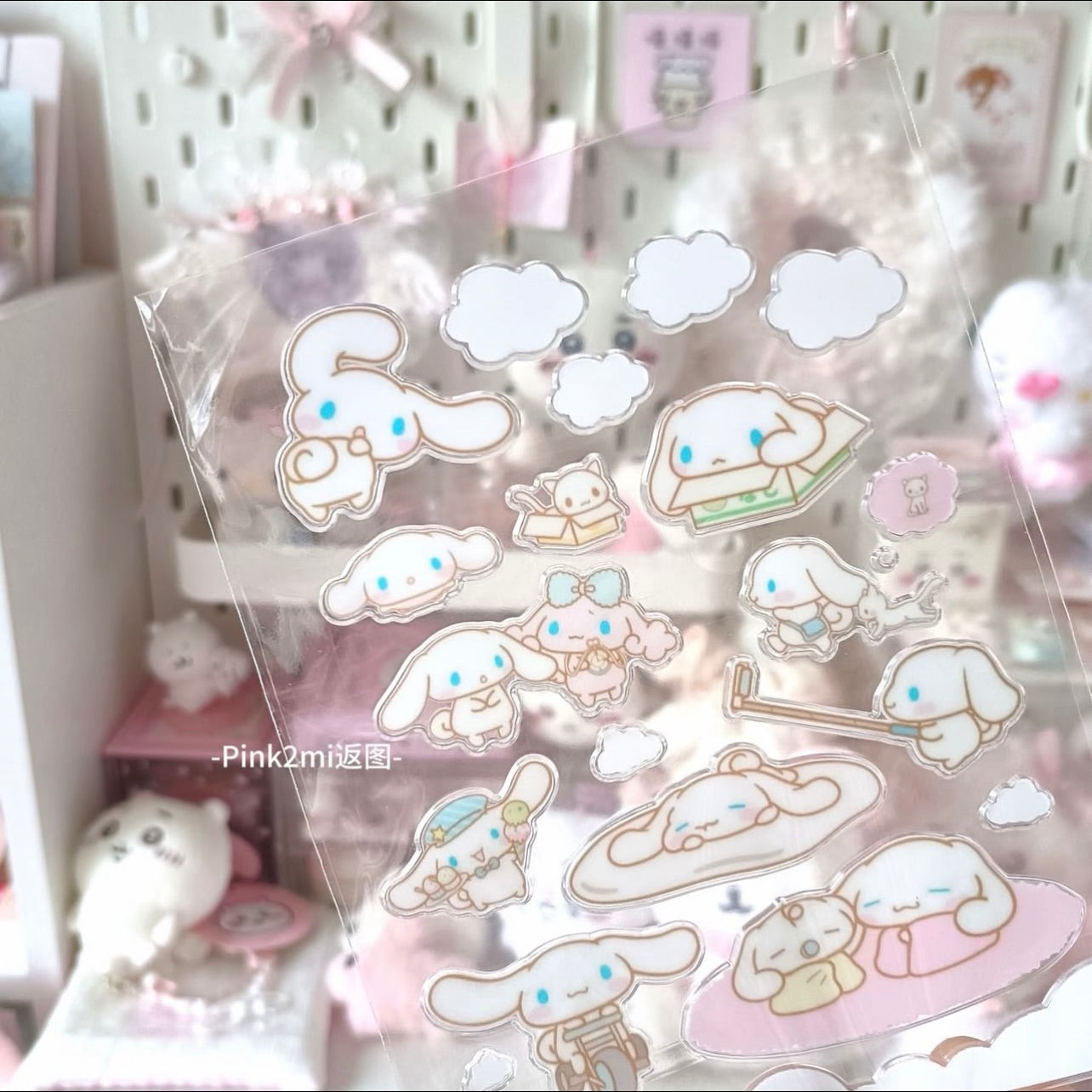 {pink2mi} cloudy cinnamoroll epoxy sticker