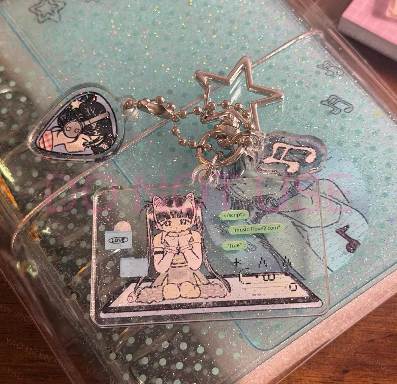{YAO} y2k electronic life keychains