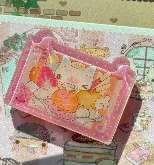 {happy nyang day} epoxy glitter clip