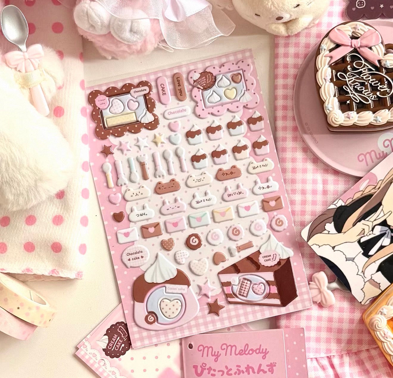 {eating cookies} cream cake puffy sticker