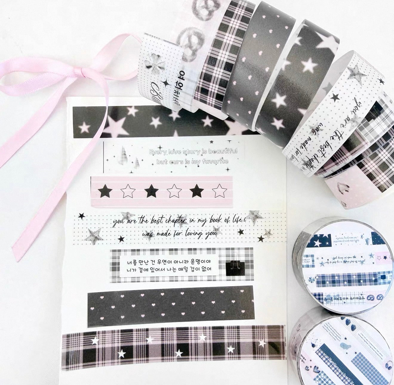 {bali studio} grey and pink stitching tape