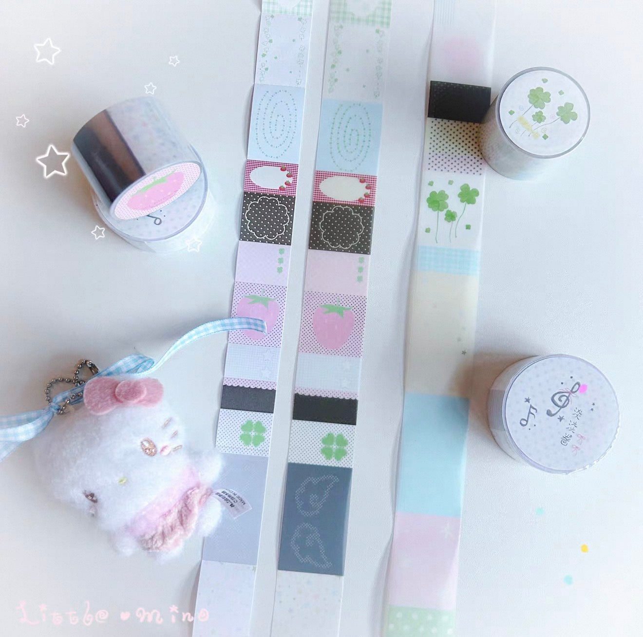 {littlemino} strawberry dot star y2k block tape