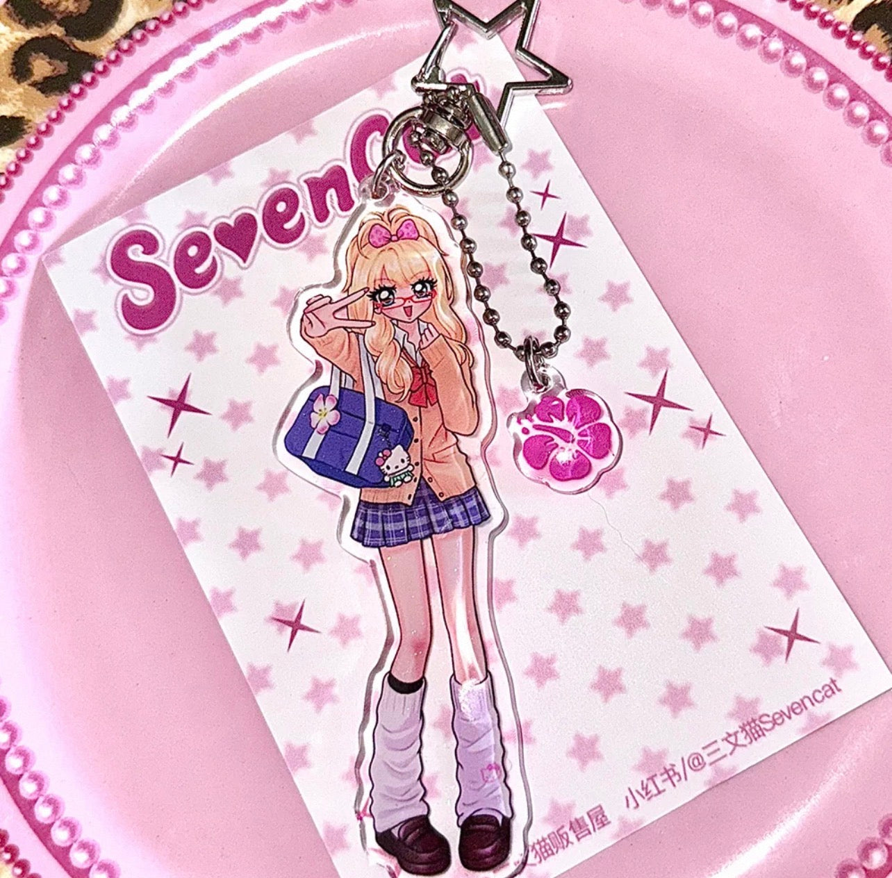{sanwenmao} gyaru gals acrylic keychain