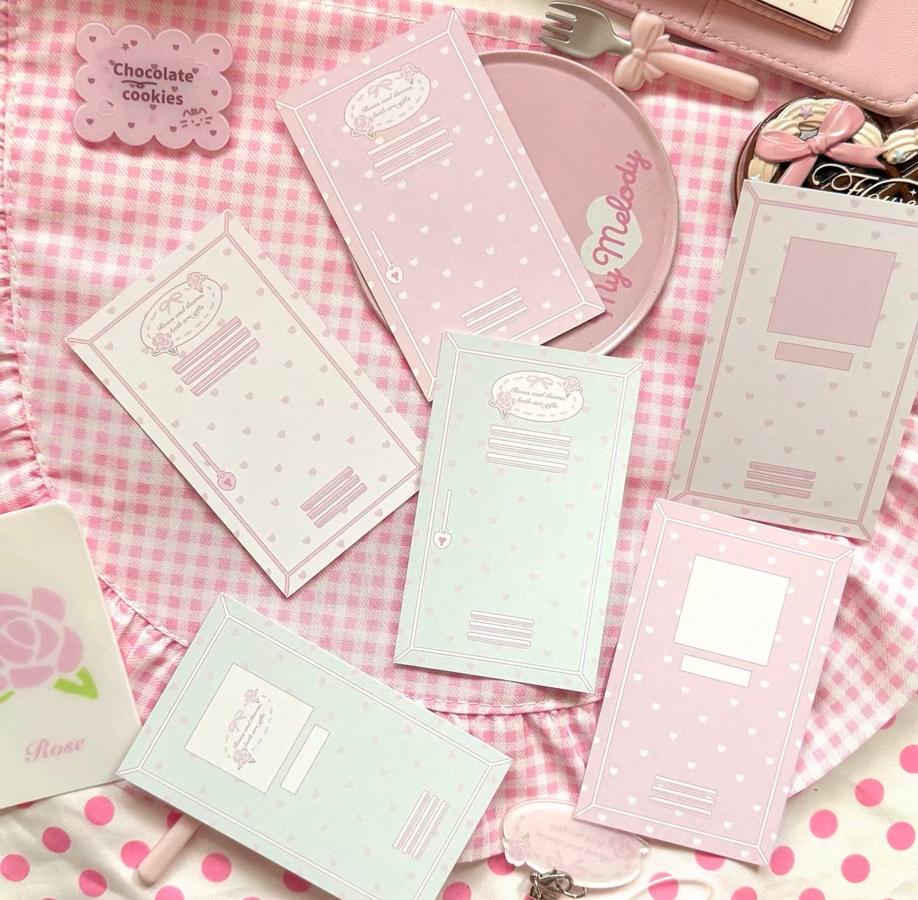 {eating cookies} rose locker card set