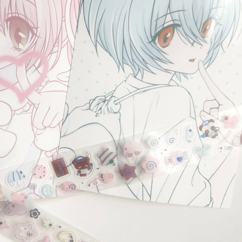 {seolkee illust} blue choco kiss cut tape