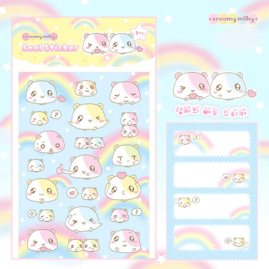 {creamy milky} hamster day sticker