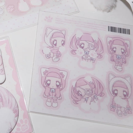 {pumpum} kitty revolution minimi square sticker