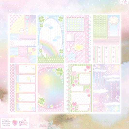 {pearly button} dreamy postal memo set