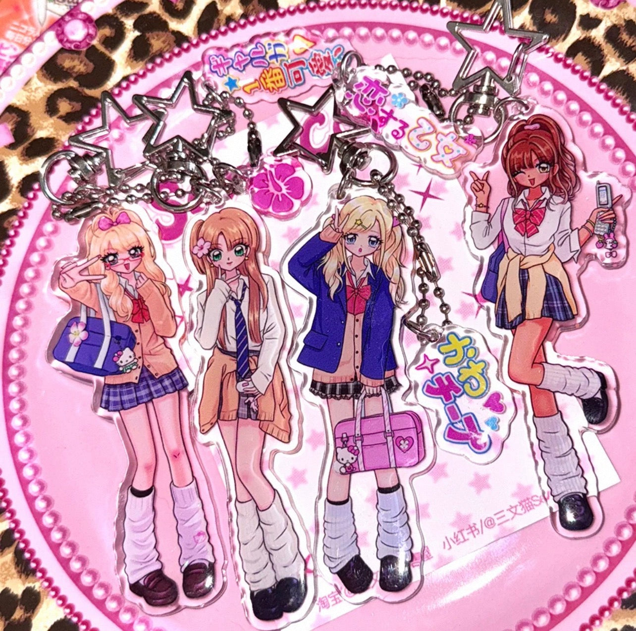 {sanwenmao} gyaru gals acrylic keychain