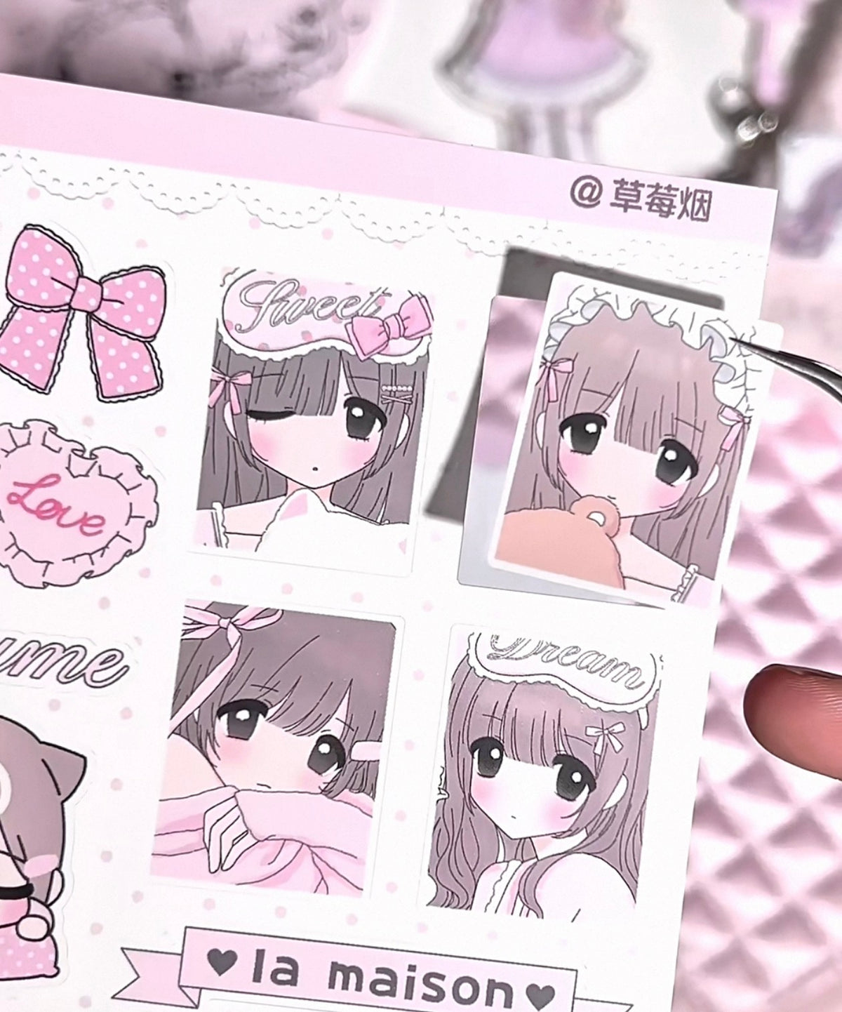 {strawberries & cig} day dream “fluffy” sticker collection