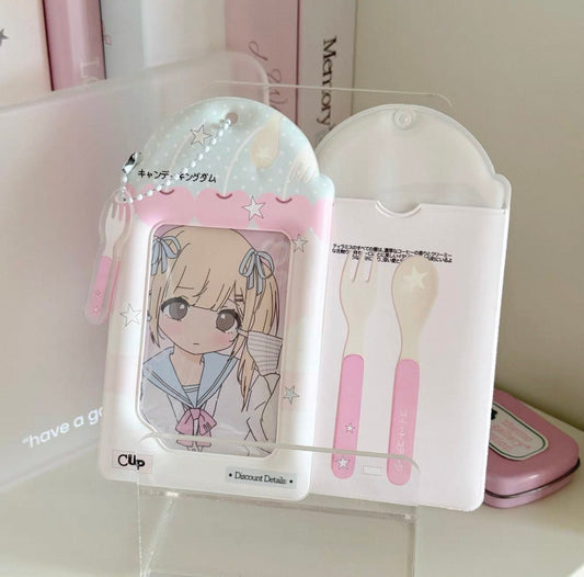 {ribbon shop} blue dessert photocard holder