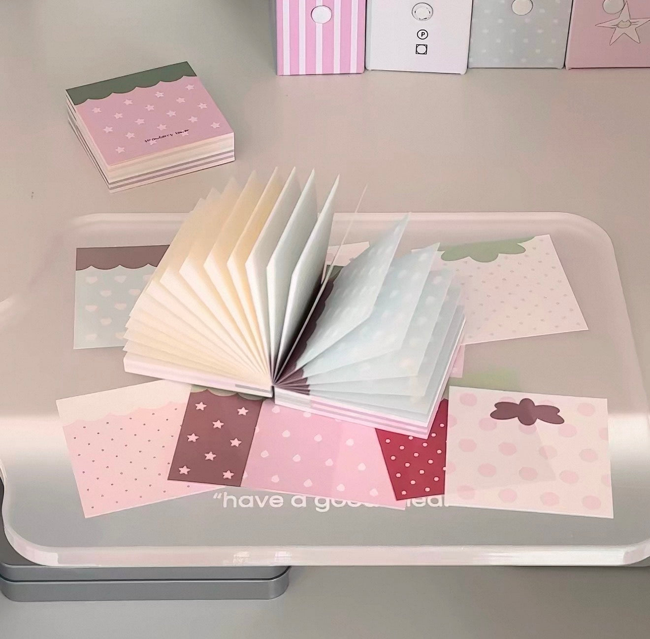 {ribbon shop} strawberry memo book