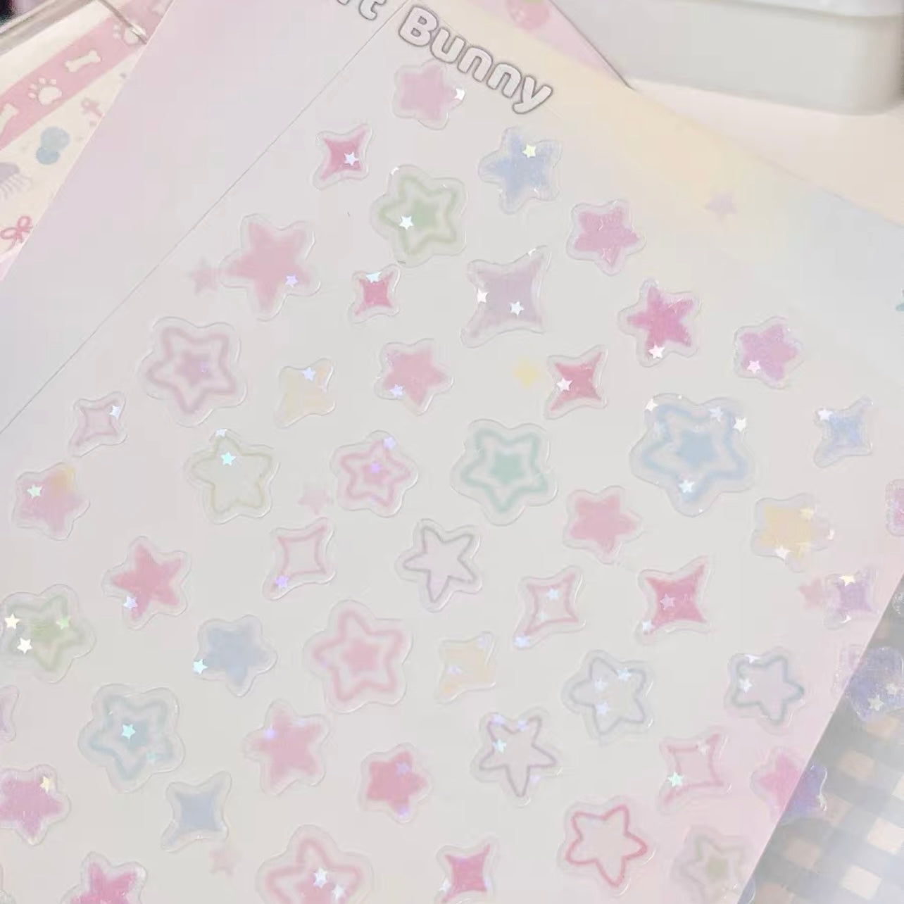 {heart bunny} colorful stars deco