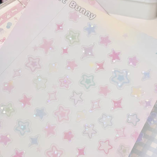 {heart bunny} colorful stars deco