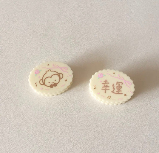 {heart bunny} monkey cookie clip