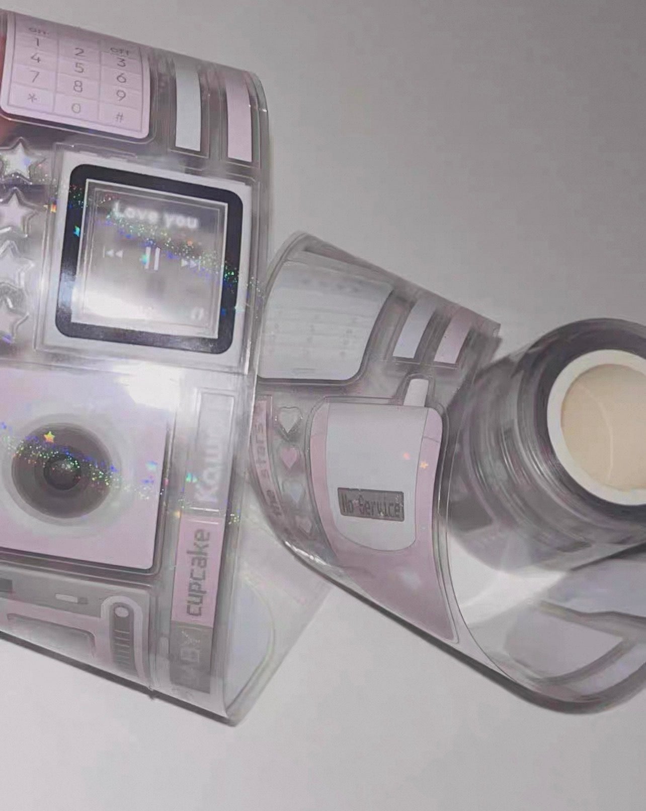 {pinkspark} digital love y2k kiss cut tape