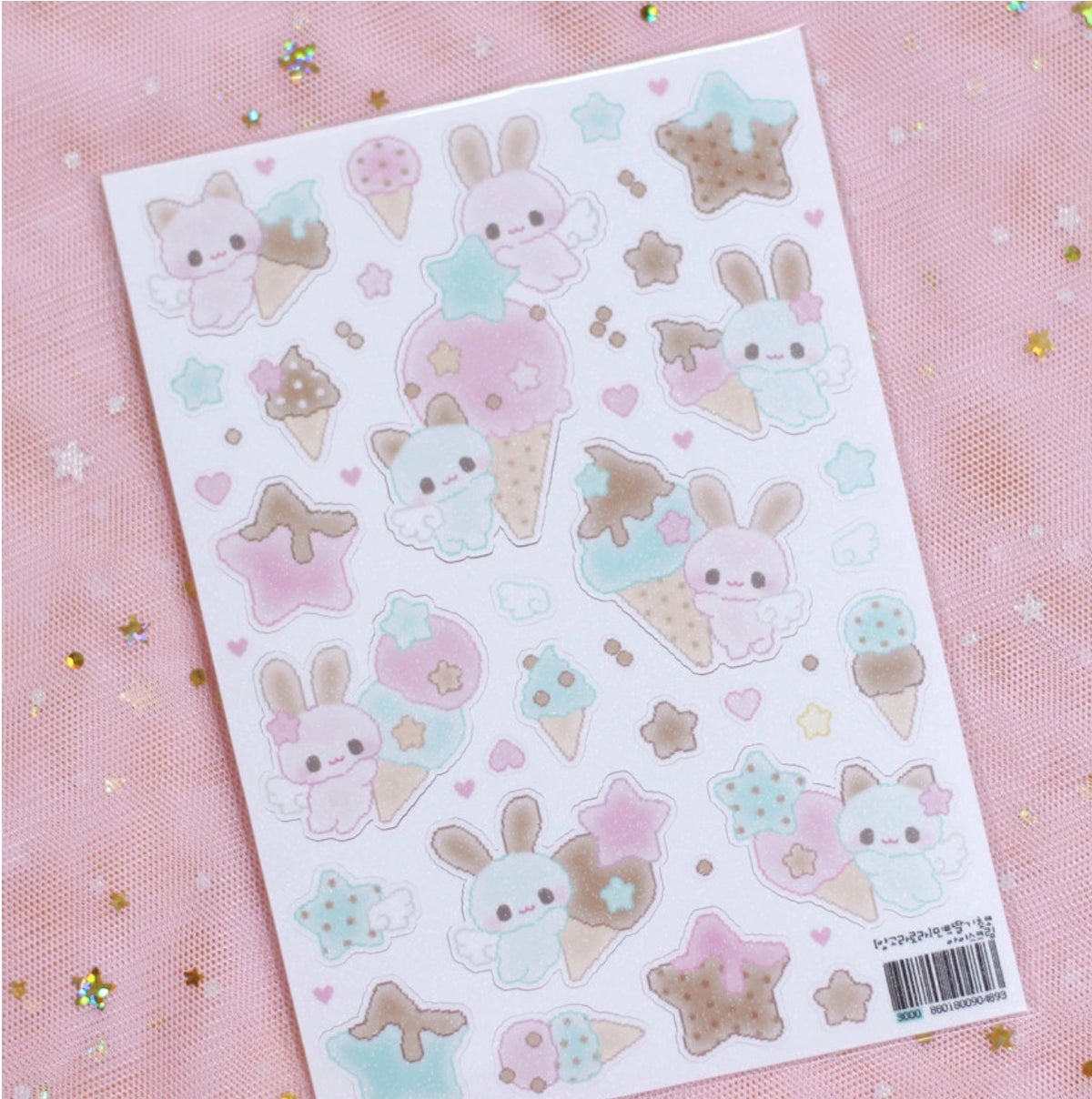 {angora lora} mint strawberry chocolate ice cream