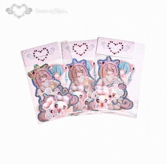 {caramel rain} hologram sticker set