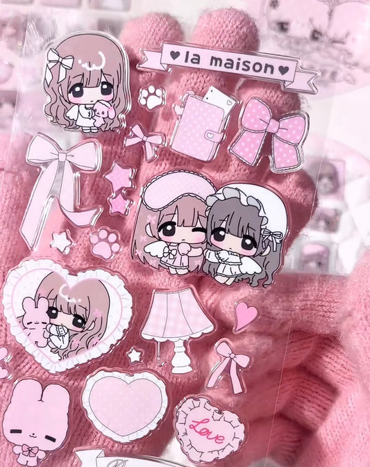 {strawberries & cig} glitter epoxy tiny daydream sticker collection