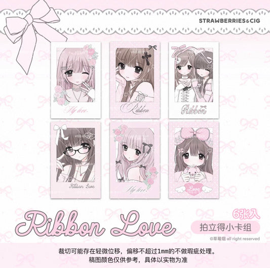 {strawberries & cig} rose ribbon love glitter polaroid set