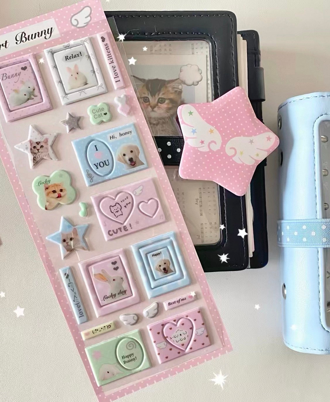 {heart bunny} puffy animal frames