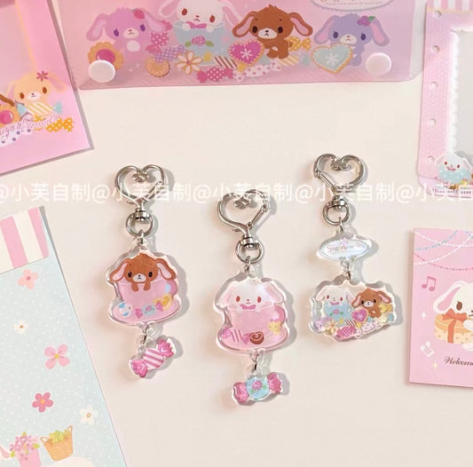 {byfufu} little twin stars tea party epoxy keychain