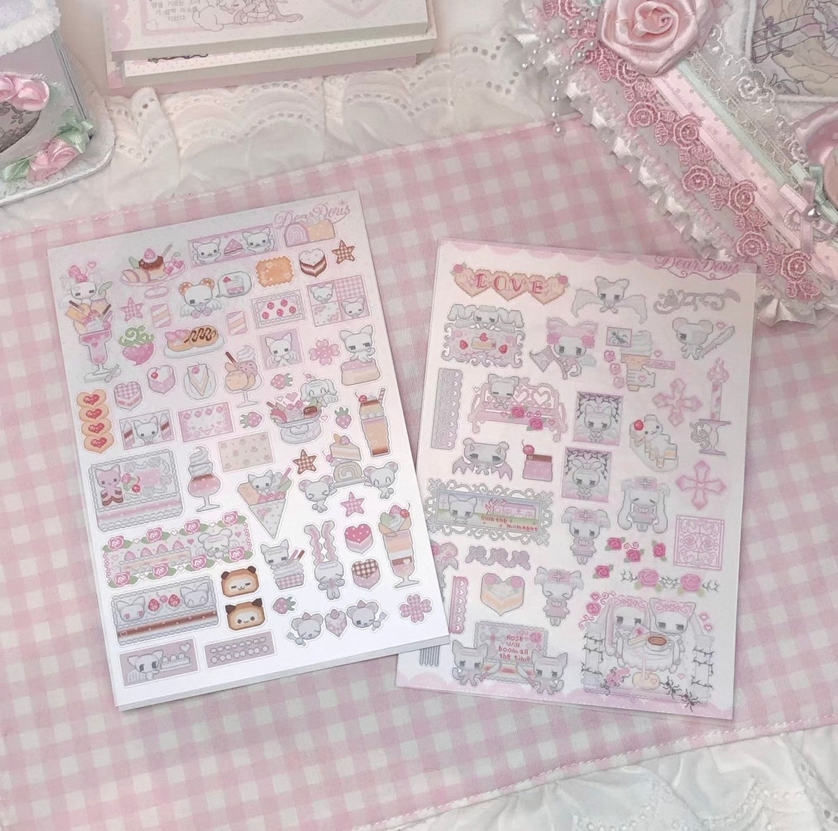 {DearDoris} cute pixel rosy desserts sticker
