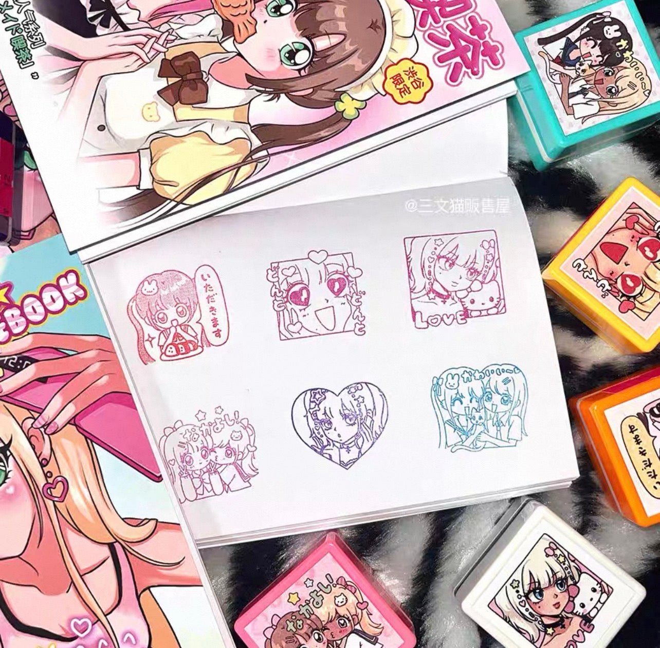 {sanwenmao} gal colored stamp