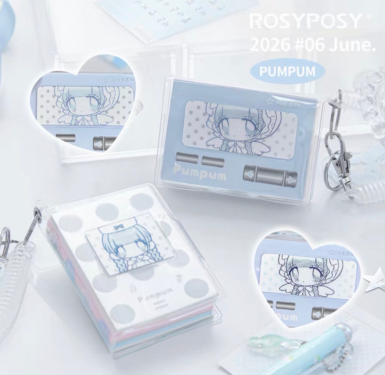 {rosyposy} x pumpum mini notebook pendant