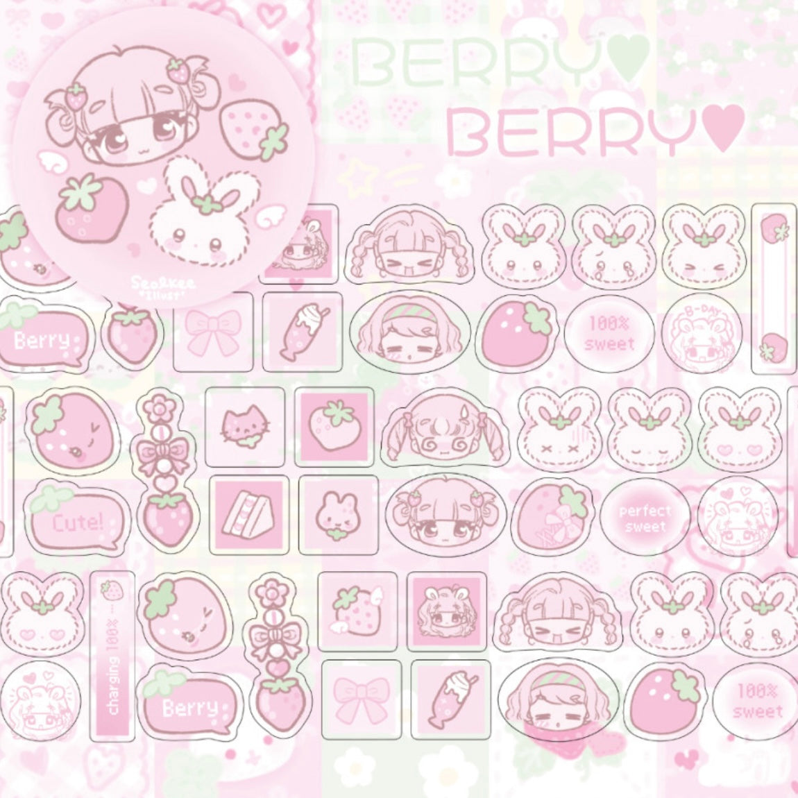 {seolkee illust} berry berry kiss cut tape