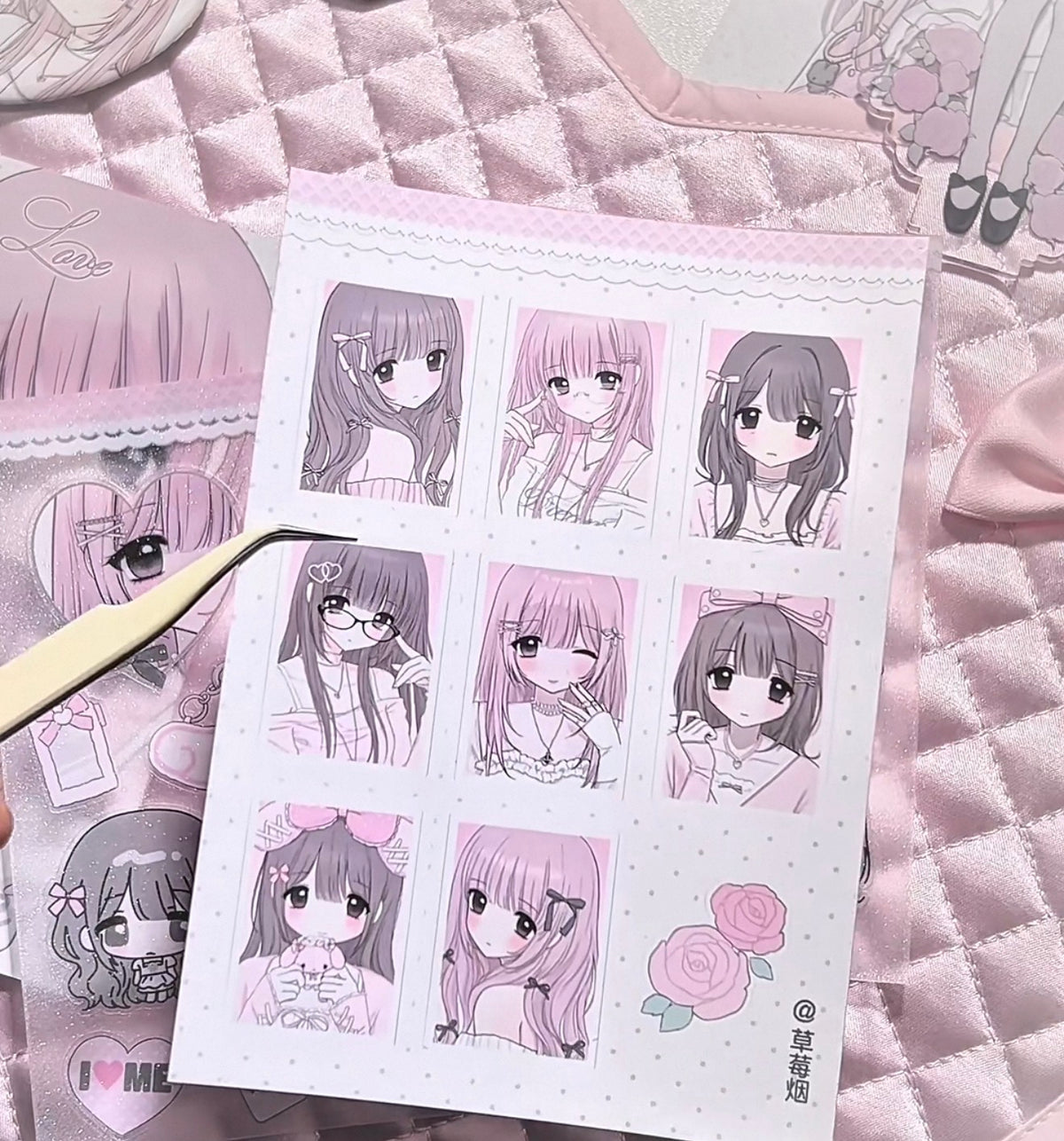 {strawberries & cig} rose love sticker collection