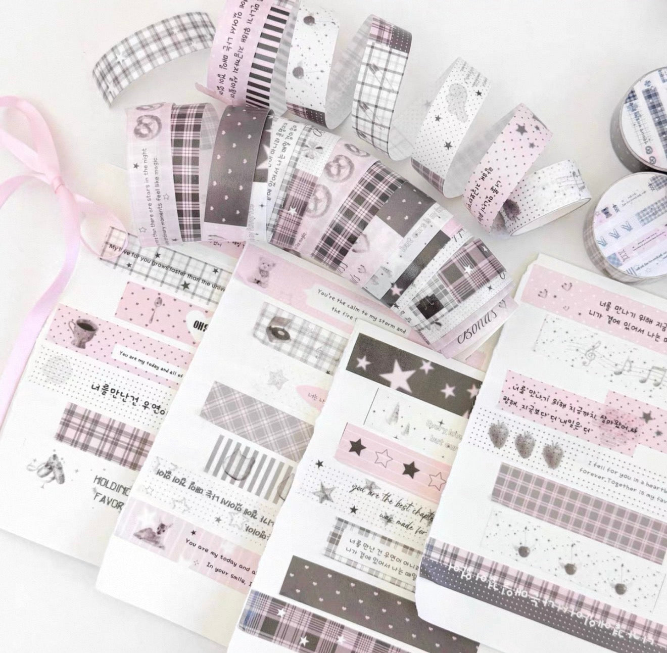 {bali studio} grey and pink stitching tape