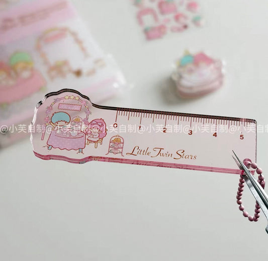 {byfufu} little twin stars tea party planner ruler charm