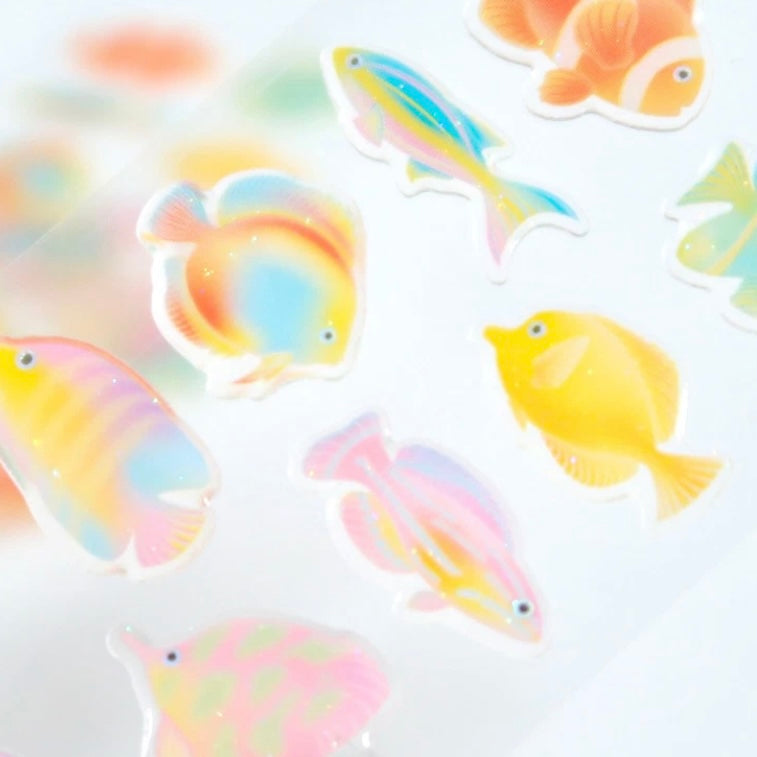 {pearly button} tropical fish epoxy
