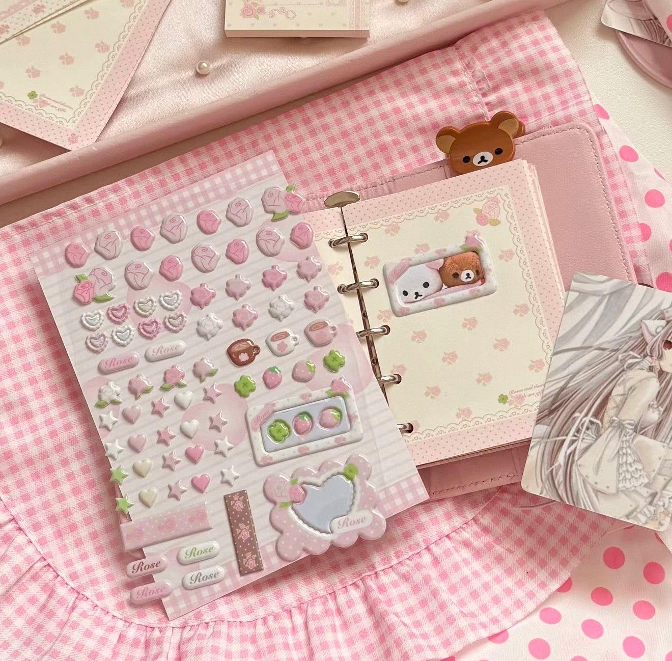 {eating cookies} rose flower puffy sticker